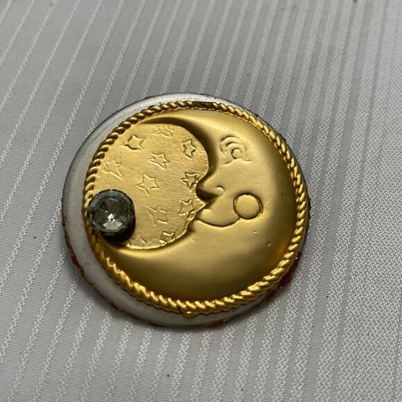 Moon Star Brooch Pin Rare VTG - Picture 1 of 5